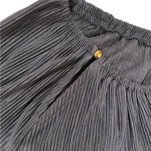 Michael Kors Womens Blue Keyhole Peasant Top L - Picture 3 of 6